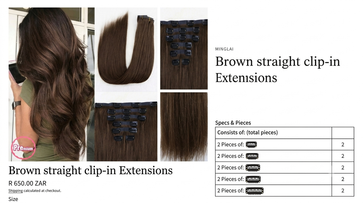 Brown Straight Clip-In Extensions