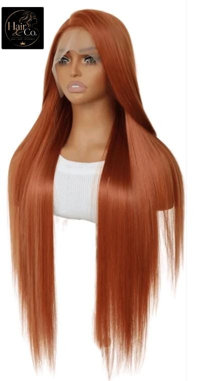 Dark Orange Long Lace Front Wig