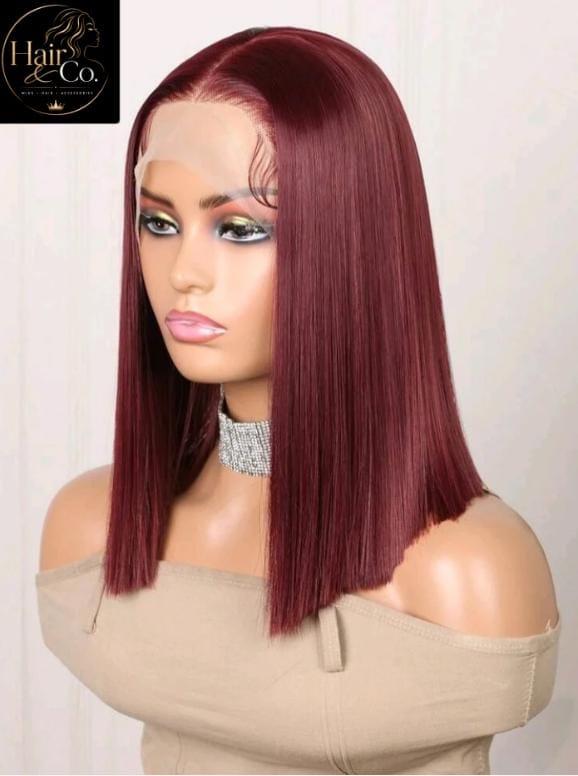 Burgundy Lace Front Wig (Human Blend)