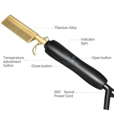Hot Comb - Electric Straightening Hot Comb for Hair and Wigs