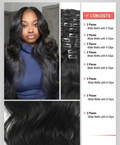 Black Wave Human Hair Clip-In