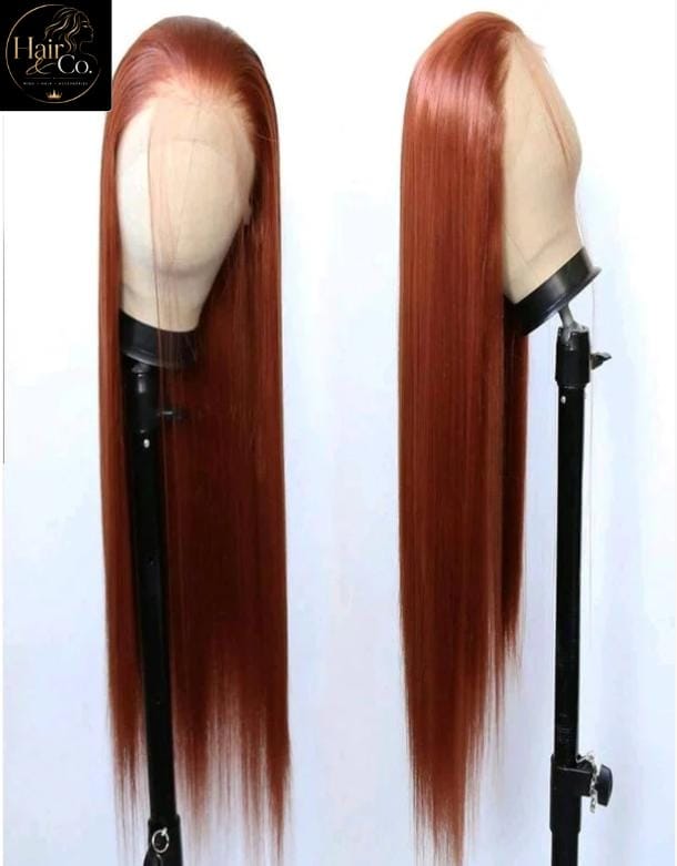 Dark Orange Long Lace Front Wig