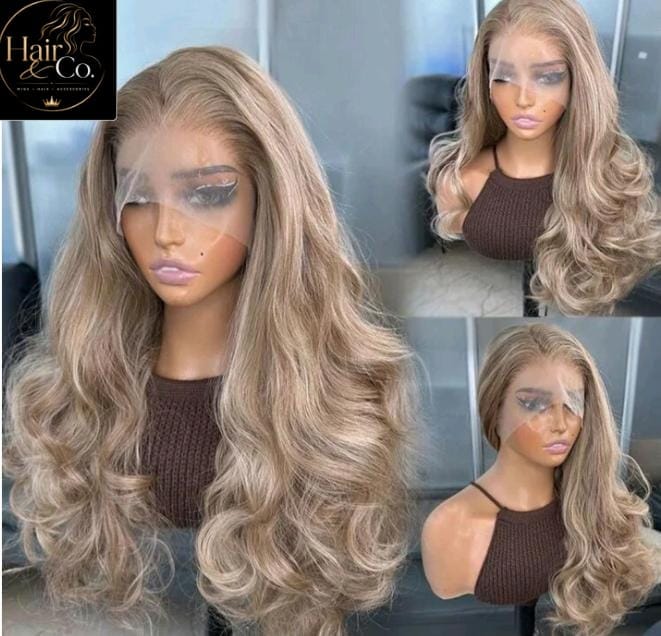 Blonde Highlight Brown Mixed Color Lace Front Wig