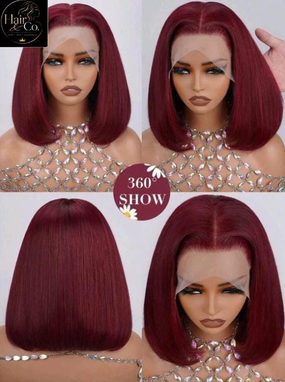 Burgundy Lace Front Human Hair Wigs