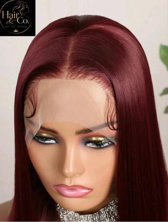 Burgundy Lace Front Wig (Human Blend)