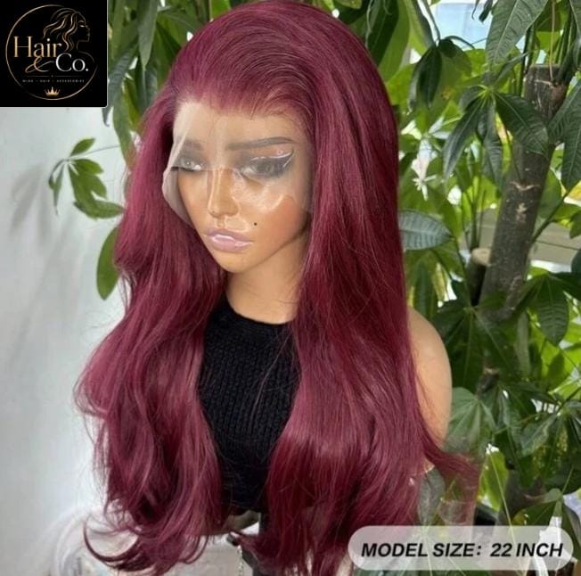 Burgundy Lace Front Wig (Human Blend)