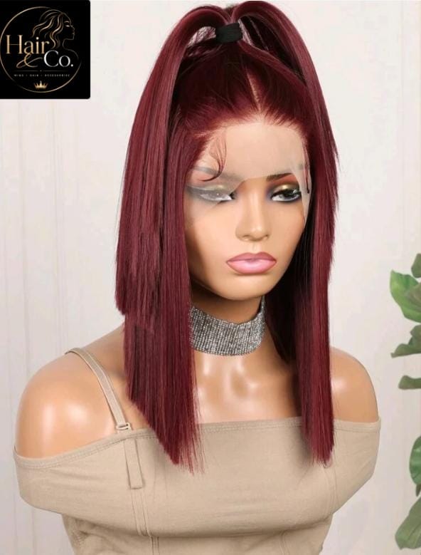 Burgundy Lace Front Wig (Human Blend)