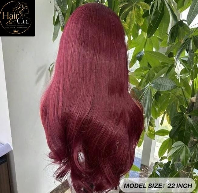 Burgundy Lace Front Wig (Human Blend)